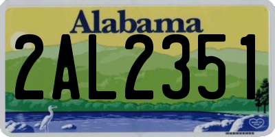 AL license plate 2AL2351