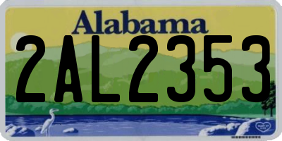 AL license plate 2AL2353
