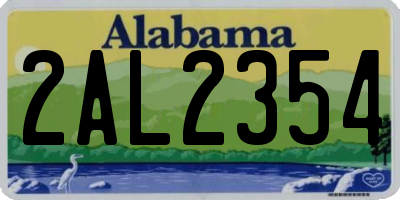 AL license plate 2AL2354