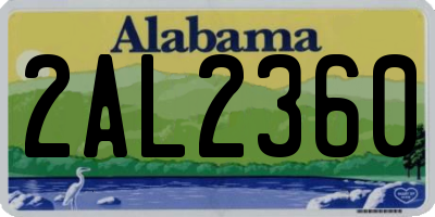 AL license plate 2AL2360