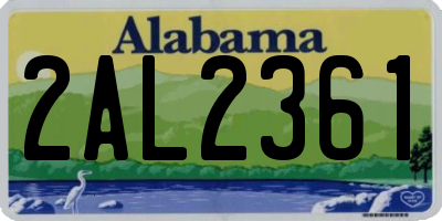 AL license plate 2AL2361