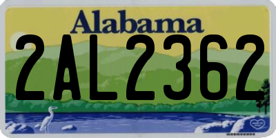 AL license plate 2AL2362
