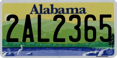 AL license plate 2AL2365