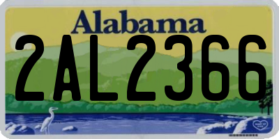 AL license plate 2AL2366