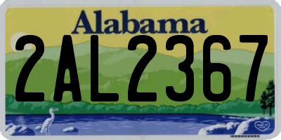 AL license plate 2AL2367