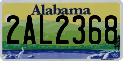 AL license plate 2AL2368