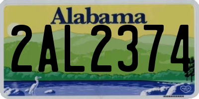 AL license plate 2AL2374