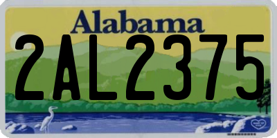 AL license plate 2AL2375