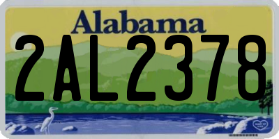 AL license plate 2AL2378