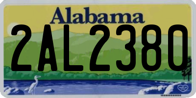 AL license plate 2AL2380