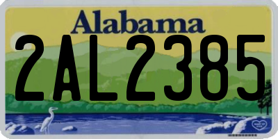 AL license plate 2AL2385