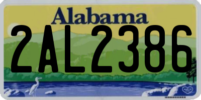 AL license plate 2AL2386