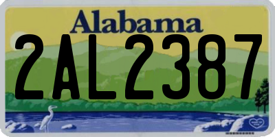 AL license plate 2AL2387