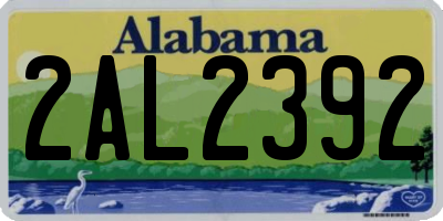 AL license plate 2AL2392