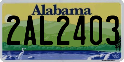 AL license plate 2AL2403