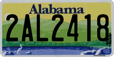 AL license plate 2AL2418