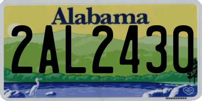 AL license plate 2AL2430
