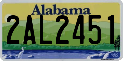 AL license plate 2AL2451