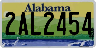 AL license plate 2AL2454