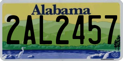 AL license plate 2AL2457