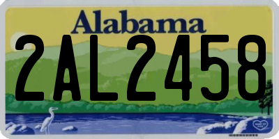 AL license plate 2AL2458