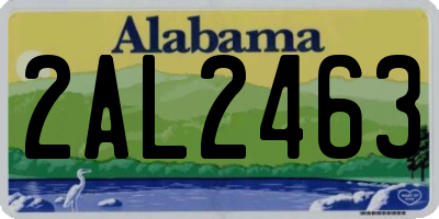 AL license plate 2AL2463