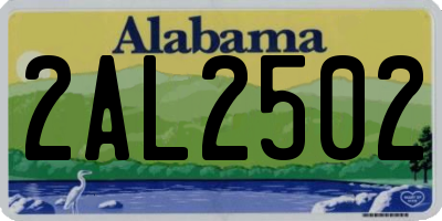 AL license plate 2AL2502