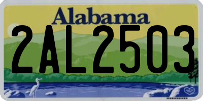 AL license plate 2AL2503