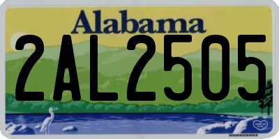 AL license plate 2AL2505