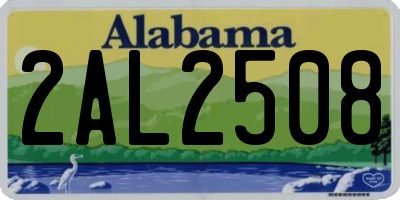 AL license plate 2AL2508