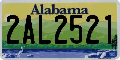 AL license plate 2AL2521