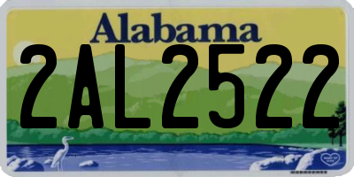 AL license plate 2AL2522