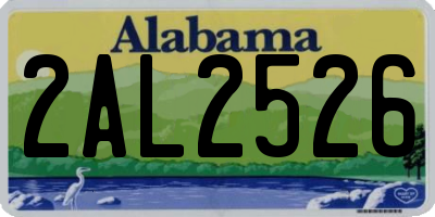 AL license plate 2AL2526