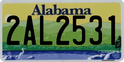 AL license plate 2AL2531