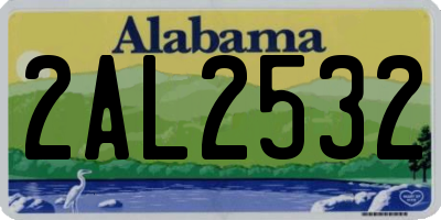 AL license plate 2AL2532