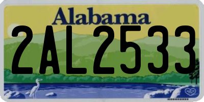 AL license plate 2AL2533