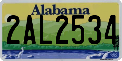 AL license plate 2AL2534