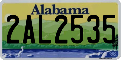 AL license plate 2AL2535
