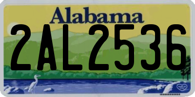 AL license plate 2AL2536