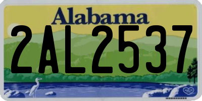 AL license plate 2AL2537