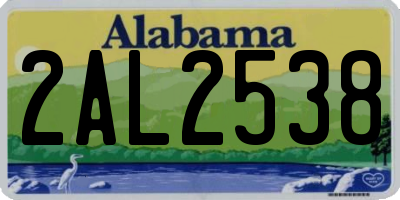 AL license plate 2AL2538