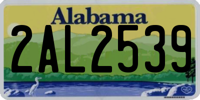 AL license plate 2AL2539