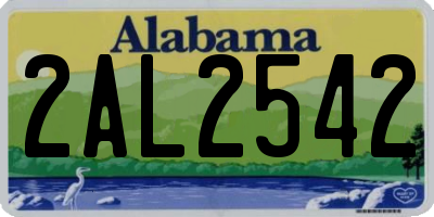 AL license plate 2AL2542
