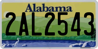AL license plate 2AL2543