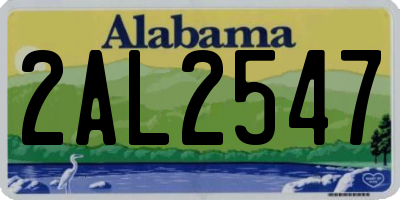 AL license plate 2AL2547