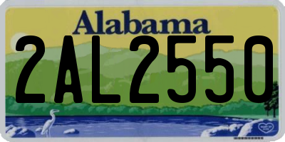 AL license plate 2AL2550