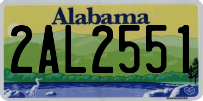 AL license plate 2AL2551