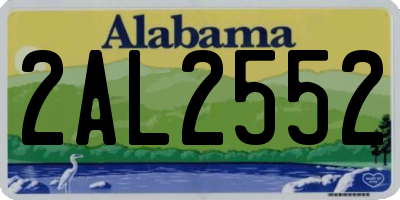 AL license plate 2AL2552