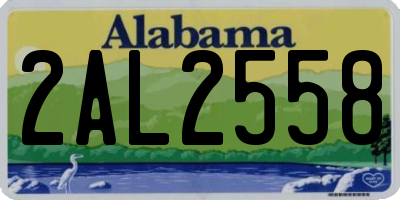 AL license plate 2AL2558