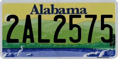 AL license plate 2AL2575